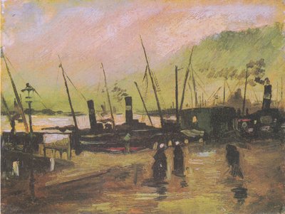 Quay in Antwerp with Ships by Vincent van Gogh